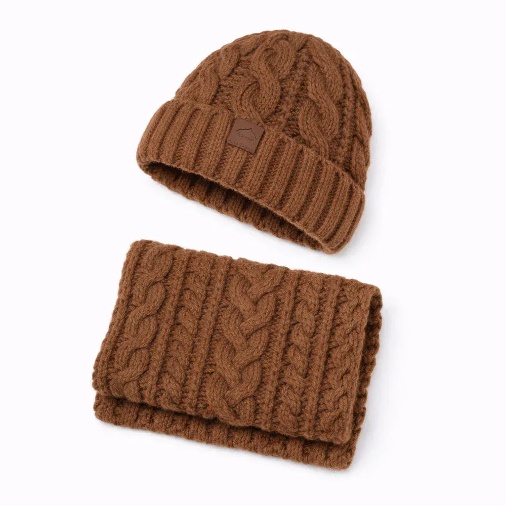 Ensemble Bonnet Femme et Écharpe Tricoté
