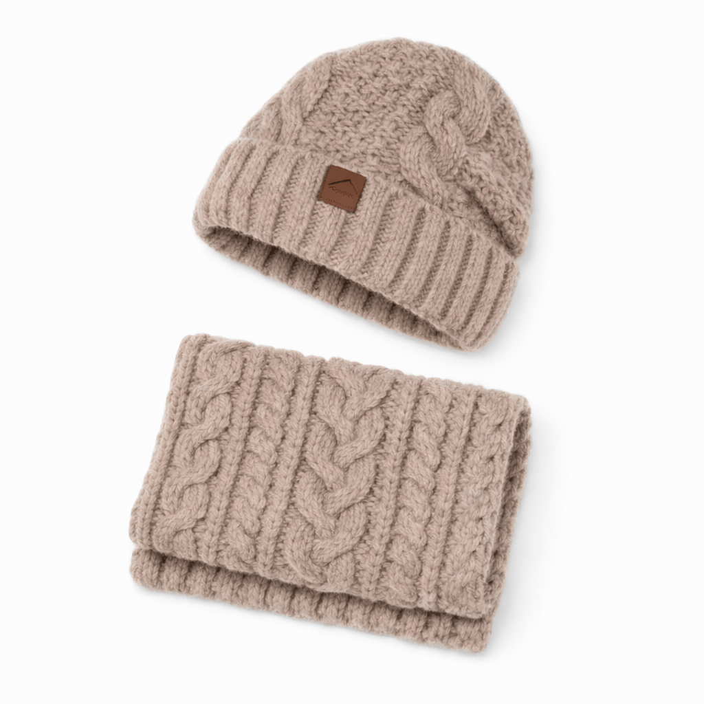 Ensemble Bonnet Femme et Écharpe Tricoté
